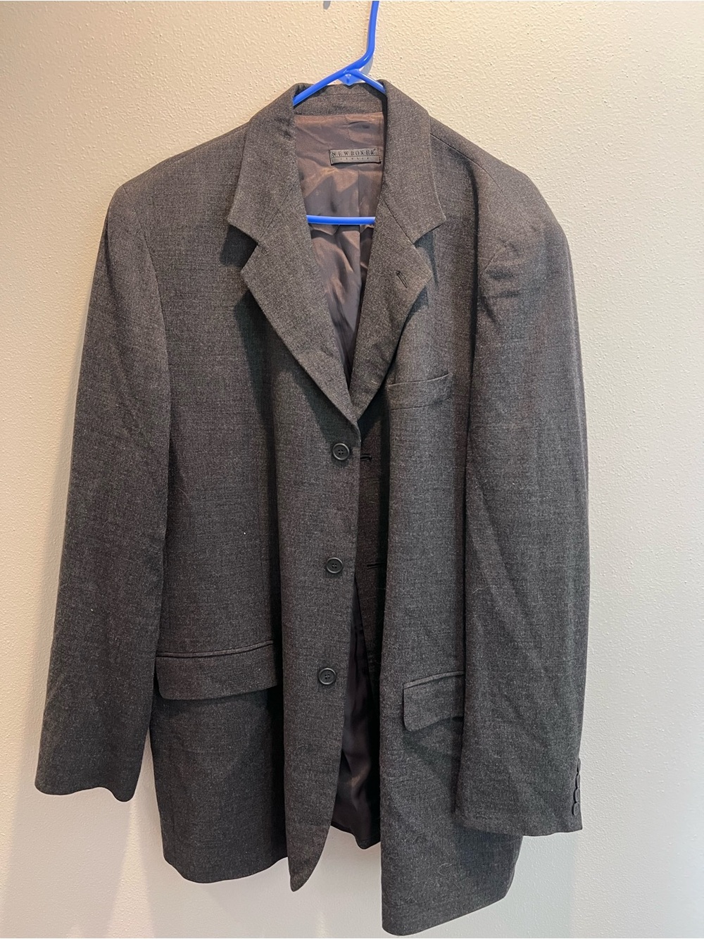 Newboxer Italia Men’s Blazer Jacket Gray Wool Blend EU 54 Tailored Sport Coat